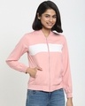 Shop Women's Pink Bomber Jacket-Front