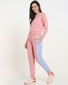 Shop Women's Pink & Blue Color Block Joggers-Full
