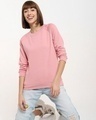Shop Dusty Pink Plus Size Solid Sweatshirt-Front