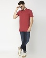 Shop Earth Red Half Sleeve Contrast Polo