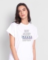 Shop Eat Sleep Garba Repeat Boyfriend T-Shirt White-Front