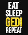 Shop Eat Sleep Gedi Repeat Basic Round Hem T-Shirt-Full