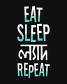 Shop Eat Sleep Lyadh Repeat Basic Round Hem T-Shirt