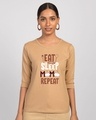 Shop Eat Sleep Momo Repeat  3/4th Sleeve T-Shirt-Front