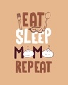 Shop Eat Sleep Momo Repeat  3/4th Sleeve T-Shirt-Full