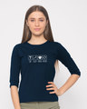 Shop Eat Sleep Poker Repeat Round Neck 3/4th Sleeve T-Shirt-Front