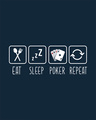 Shop Eat Sleep Poker Repeat Round Neck 3/4th Sleeve T-Shirt-Full