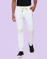 Shop Ecru Grey Melange-Neon Lime Reflector Jogger-Front