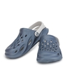 Shop Men Grey Solid Synthetic Clogs-Front