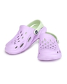 Shop Women Purple Solid Synthetic Clogs-Front