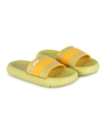 Shop Women Yellow Colorblock Synthetic Sliders-Full