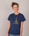 Shop Eiffel Belle Boyfriend T-Shirt (GOLD PRINT)-Front