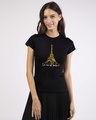 Shop Eiffel Belle Half Sleeve T-Shirt (GOLD PRINT)-Design