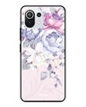 Shop Elegant Floral Printed Premium Glass Cover For Mi 11 Lite NE 5G (Shockproof, Light Weight)-Front