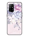 Shop Elegant Floral Printed Premium Glass Cover for Oppo F19 Pro Plus (Shock Proof, Lightweight)-Front