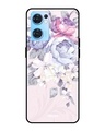 Shop Elegant Floral Printed Premium Glass Cover for Oppo Reno 7 5G (Shock Proof, Lightweight)-Front