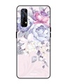 Shop Elegant Floral Printed Premium Glass Cover for Realme 7 (Shock Proof, Lightweight)-Front