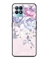 Shop Elegant Floral Printed Premium Glass Cover for Realme Narzo 50 (Shockproof, Light Weight)-Front