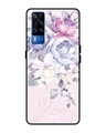 Shop Elegant Floral Printed Premium Glass Cover for Vivo Y51 2020 (Shock Proof, Lightweight)-Front