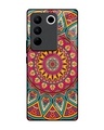 Shop Elegant Mandala Premium Glass Case for Vivo V27 Pro 5G (Shock Proof, Scratch Resistant)-Front