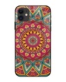 Shop Elegant Mandala Printed Premium Glass Cover For iPhone 12 mini (Impact Resistant, Matte Finish)-Front