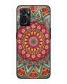 Shop Elegant Mandala Printed Premium Glass Cover For Oppo A76 (Impact Resistant, Matte Finish)-Front