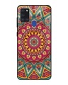 Shop Elegant Mandala Printed Premium Glass Cover For Samsung Galaxy A21s(Impact Resistant, Matte Finish)-Front