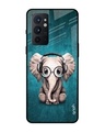 Shop Elephant Printed Premium Glass Cover For OnePlus 9RT (Shock Proof, Impact Resistant)-Front