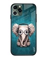 Shop Elephant Printed Silicon Glass Cover For iPhone 11 Pro (Light Weight, Impact Resistant)-Front