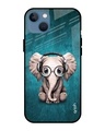 Shop Elephant Printed Silicon Glass Cover For iPhone mini 13 (Light Weight, Impact Resistant)-Front