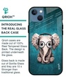 Shop Elephant Printed Silicon Glass Cover For iPhone mini 13 (Light Weight, Impact Resistant)-Design
