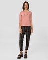 Shop Embrace Imperfection Round Neck 3/4 Sleeve T-Shirt Misty Pink-Design