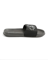 Shop Men's Grey Embrace The Existential Dread Printed Velcro Sliders-Full