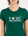 Shop Energy = Milk X Coffee Half Sleeve Printed T-Shirt Dark Forest Green-Front