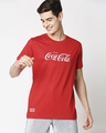 Shop Men's Red Enjoy Coca-Cola Typography T-shirt-Front