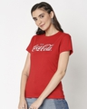 Shop Women's Red Enjoy Coca-Cola Typography T-shirt-Design