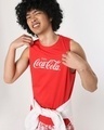 Shop Men's Red Enjoy Coca Cola Typography Vest-Front