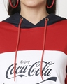 Shop Women's Red & White Enjoy Coca-Cola Color Block Hoodie Short Top