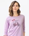 Shop Enjoy The Ride Bicycle Round Neck 3/4th Sleeve T-Shirt-Front
