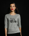 Shop Enjoy The Ride Round Neck 3/4th Sleeve T-Shirt-Front