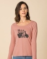 Shop Enjoy The Ride Scoop Neck Full Sleeve T-Shirt-Front