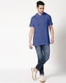 Shop Ensgn Blue Half Sleeve Hoodie T-Shirt