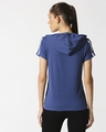 Shop Ensgn Blue Half Sleeve Hoodie T-Shirt-Full