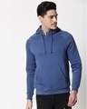 Shop Ensign Blue Basic Hoodie Sweatshirt-Front