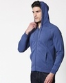 Shop Ensign Blue Cut & Sew Zipper Hoodie-Design