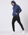 Shop Ensign Blue Stylised Panel Hoodie Sweatshirt-Full