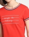 Shop Women's Red Not Ordinary Crewneck Typography Varsity Rib T-shirt