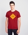 Shop Escape to outdoors Half Sleeve T-Shirt Bold Red-Front