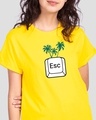 Shop Escape Vacay Boyfriend T-Shirt Pineapple Yellow-Front
