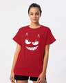Shop Evil Smiley Boyfriend T-Shirt-Front